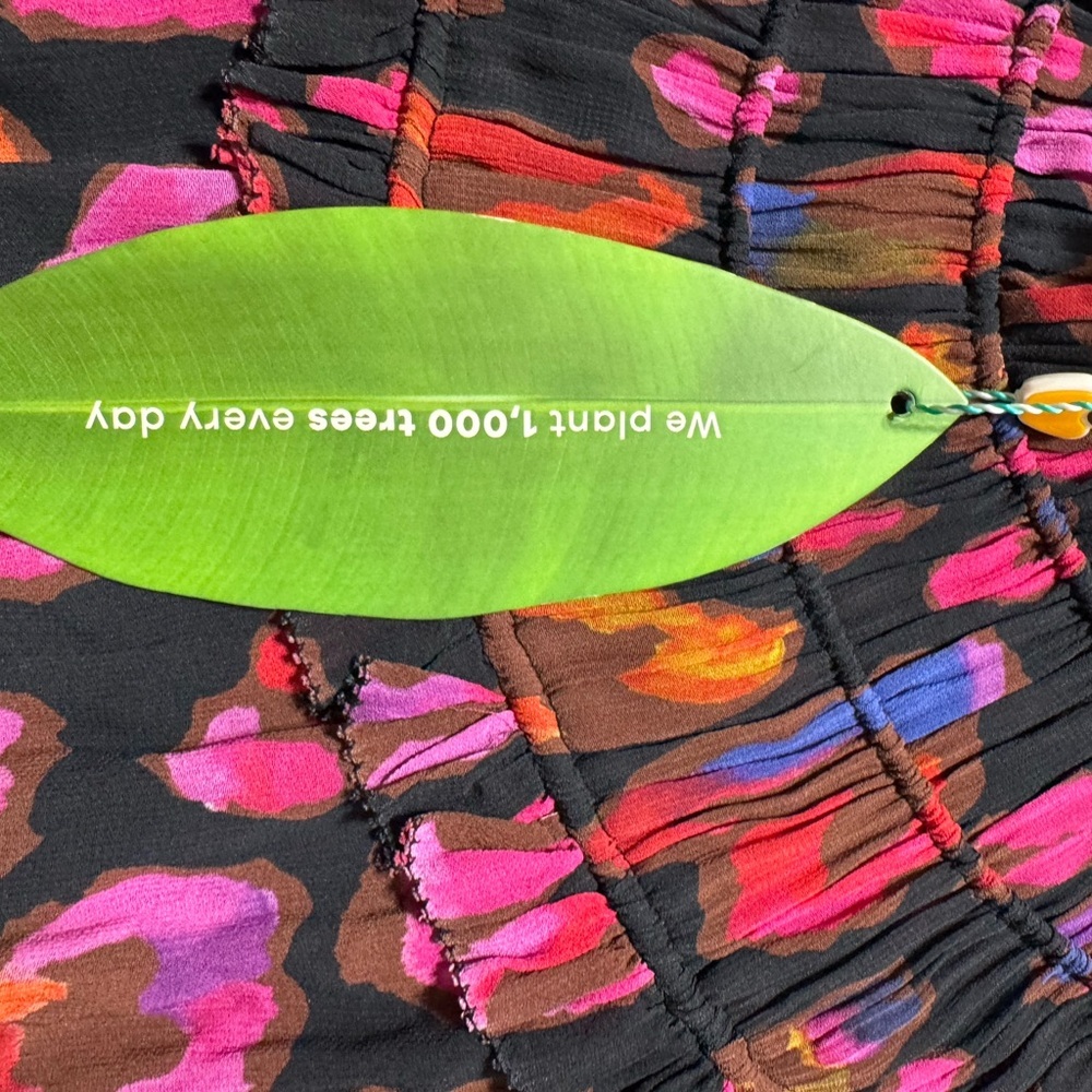 FARM Rio Iridescent  Leopards Black Ruffled Mini Dress - Picture 4 of 16